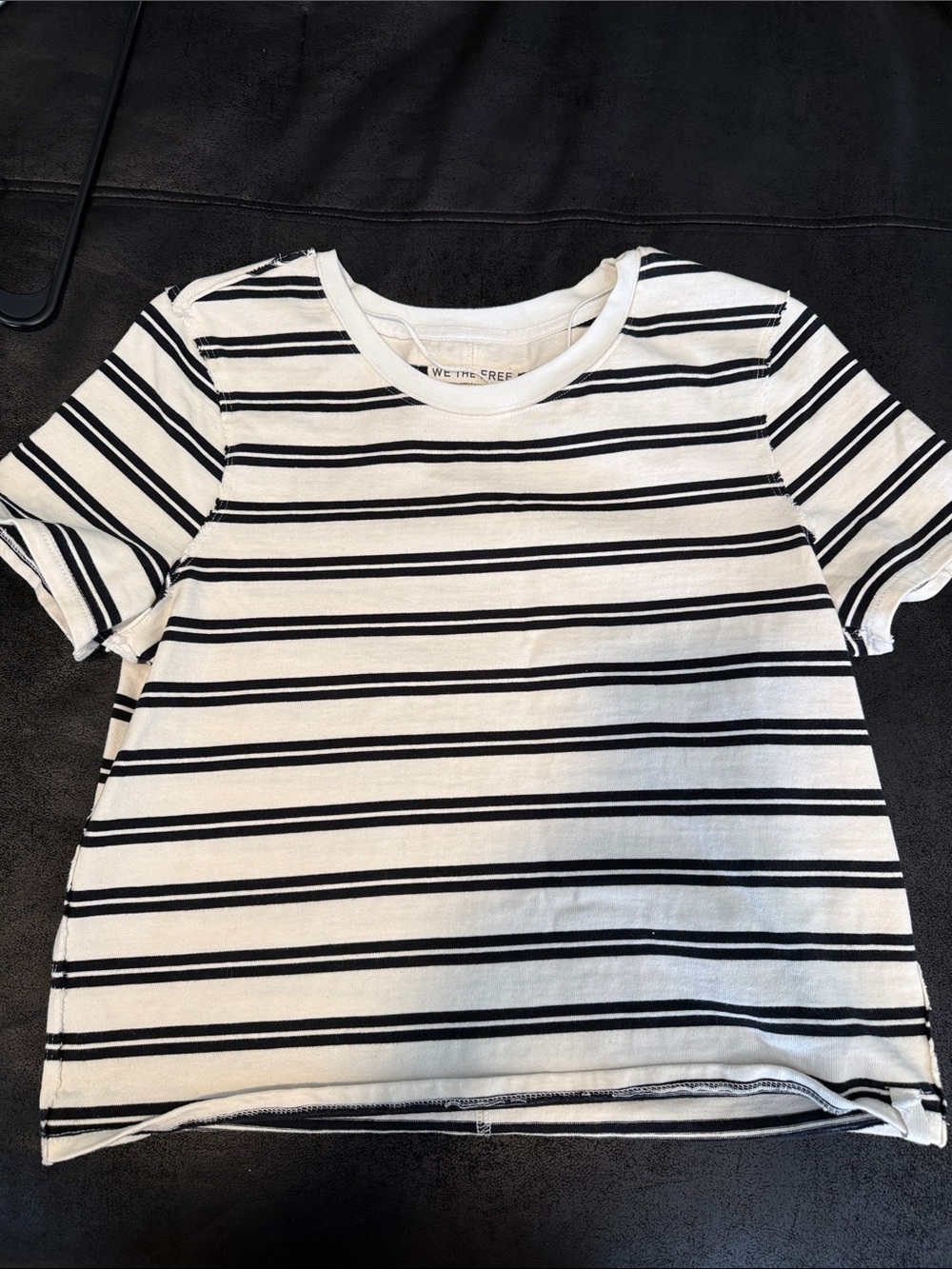 We The Free Black & White Striped Short Sleeve Tee